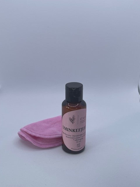 Økologisk sminkefjerner med kamille - 50 ml + 3 miljøvennlige, vaskbare og gjenbrukbare pads i pose
